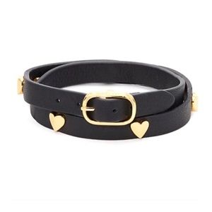 KATE SPADE • Black Heartful Wrap Logo Bracelet